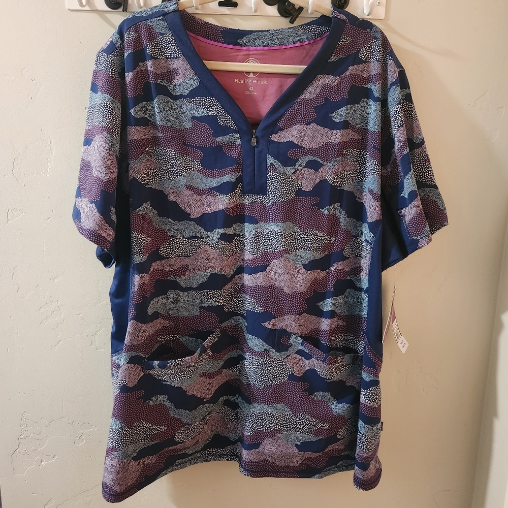 Healing Hands Scrub Top- Plus Size